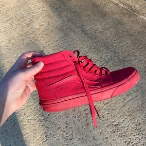 Red high top converse, size 7 women’s